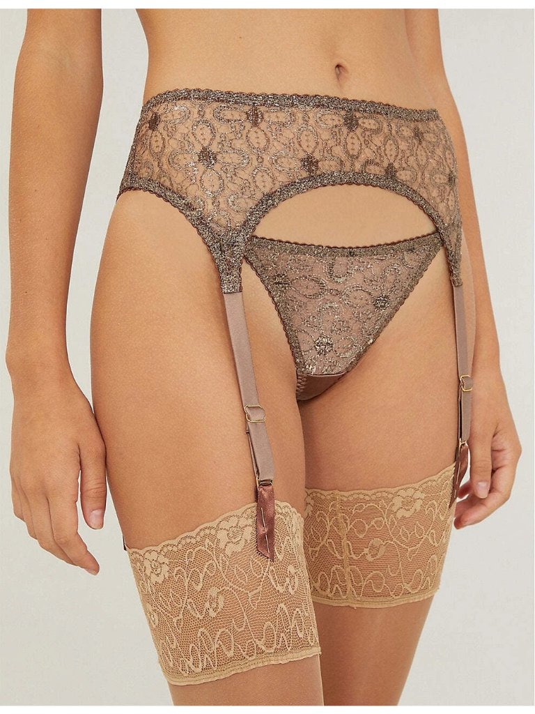 Myla Rosemoor Street Suspender Chocolate Brown Size Small Nwt